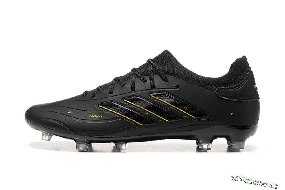 Men's Adidas Copa Pure 2+ FG Firm Ground Low-Tops Football Boots - Black/Gold/Blue 0