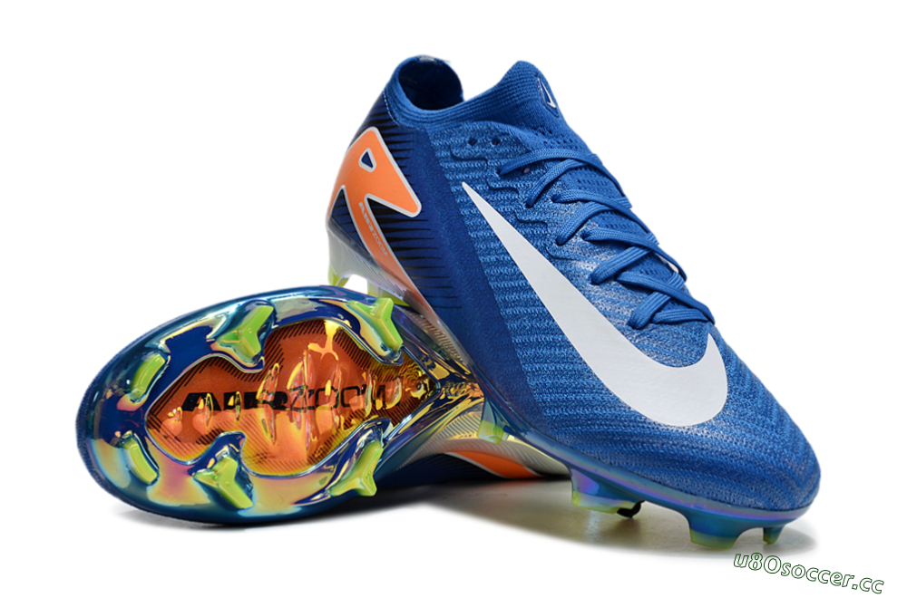 Unisex Nike Air Zoom Mercurial Vapor 16 Elite FG Firm Ground Low-Tops Football Boots - Blue/White/Orange 3