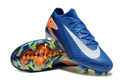 Unisex Nike Air Zoom Mercurial Vapor 16 Elite FG Firm Ground Low-Tops Football Boots - Blue/White/Orange