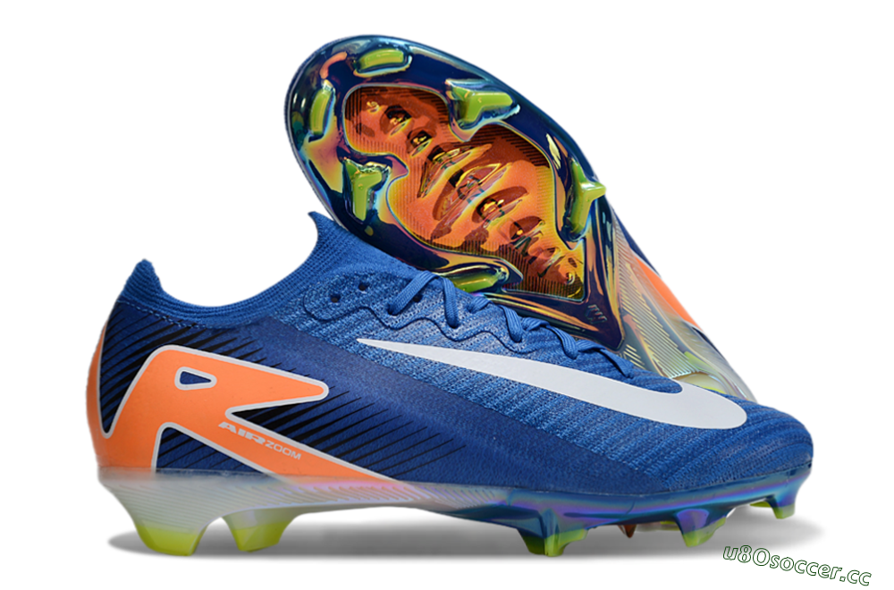 Unisex Nike Air Zoom Mercurial Vapor 16 Elite FG Firm Ground Low-Tops Football Boots - Blue/White/Orange 2