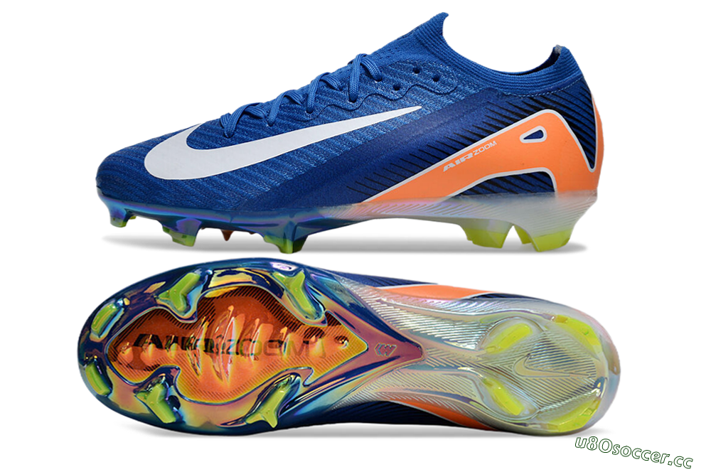 Unisex Nike Air Zoom Mercurial Vapor 16 Elite FG Firm Ground Low-Tops Football Boots - Blue/White/Orange 1