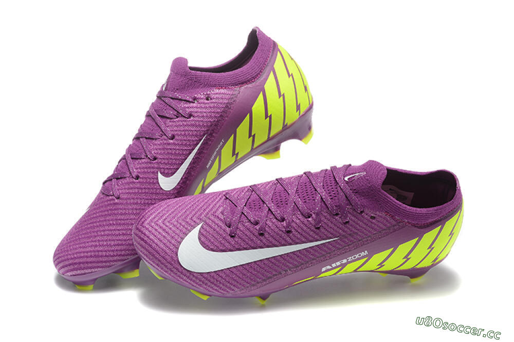 Men's Nike Air Zoom Mercurial Vapor 16 Elite FG Firm Ground Low-Tops Football Boots - Purple/White/Yellow 6