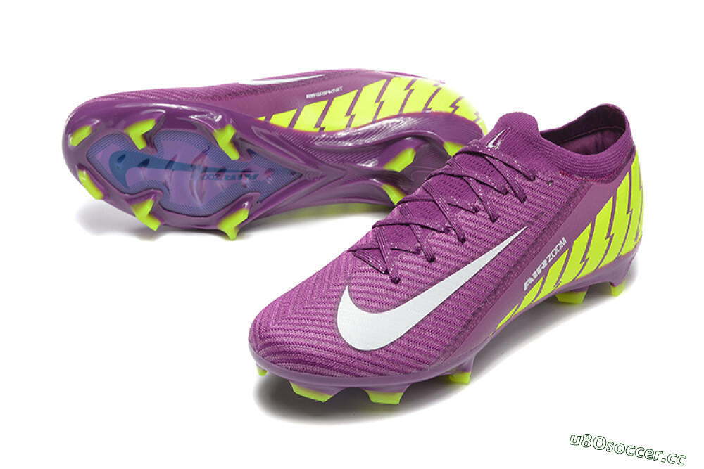 Men's Nike Air Zoom Mercurial Vapor 16 Elite FG Firm Ground Low-Tops Football Boots - Purple/White/Yellow 3