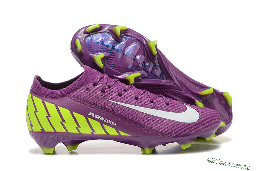 Men's Nike Air Zoom Mercurial Vapor 16 Elite FG Firm Ground Low-Tops Football Boots - Purple/White/Yellow 2