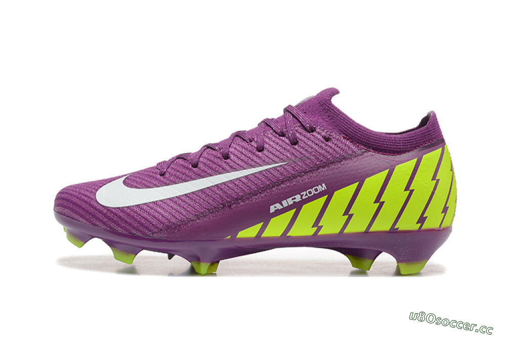 Men's Nike Air Zoom Mercurial Vapor 16 Elite FG Firm Ground Low-Tops Football Boots - Purple/White/Yellow 0