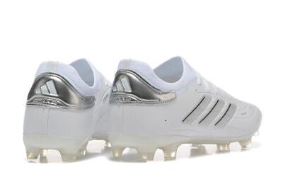 Men's Adidas Copa Pure 2+ FG Firm Ground Low-Tops Football Boots - White/Silver/Black
