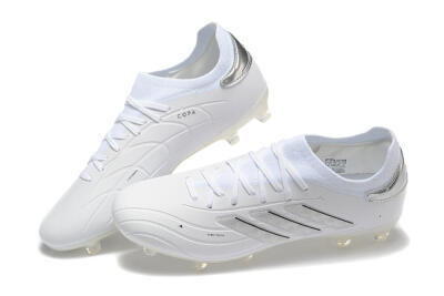 Men's Adidas Copa Pure 2+ FG Firm Ground Low-Tops Football Boots - White/Silver/Black