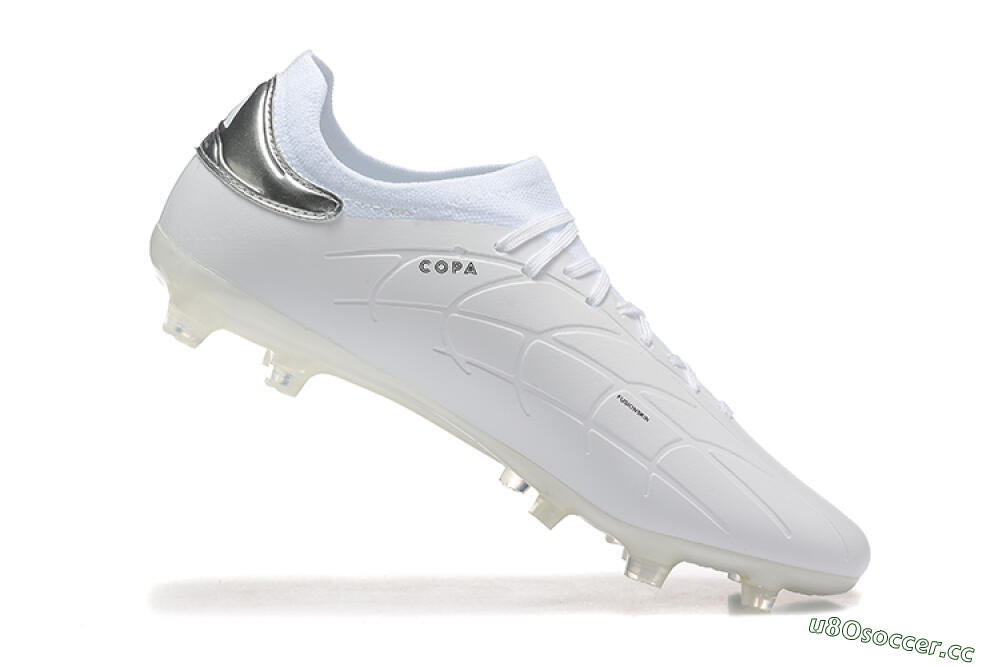 Men's Adidas Copa Pure 2+ FG Firm Ground Low-Tops Football Boots - White/Silver/Black 7