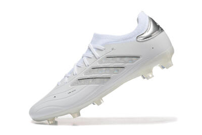 Men's Adidas Copa Pure 2+ FG Firm Ground Low-Tops Football Boots - White/Silver/Black