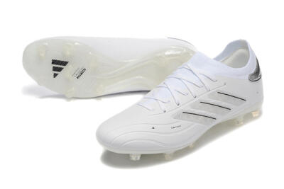 Men's Adidas Copa Pure 2+ FG Firm Ground Low-Tops Football Boots - White/Silver/Black