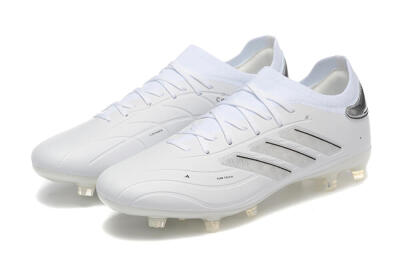 Men's Adidas Copa Pure 2+ FG Firm Ground Low-Tops Football Boots - White/Silver/Black