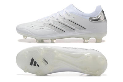 Men's Adidas Copa Pure 2+ FG Firm Ground Low-Tops Football Boots - White/Silver/Black
