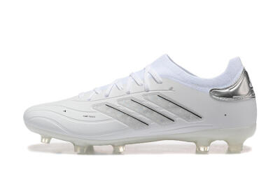 Men's Adidas Copa Pure 2+ FG Firm Ground Low-Tops Football Boots - White/Silver/Black