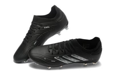 Men's Adidas Copa Pure 2+ FG Firm Ground Low-Tops Football Boots - Black/Silver/Blue