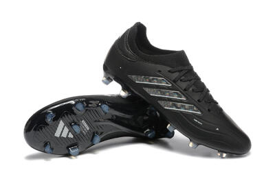 Men's Adidas Copa Pure 2+ FG Firm Ground Low-Tops Football Boots - Black/Silver/Blue