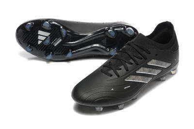 Men's Adidas Copa Pure 2+ FG Firm Ground Low-Tops Football Boots - Black/Silver/Blue