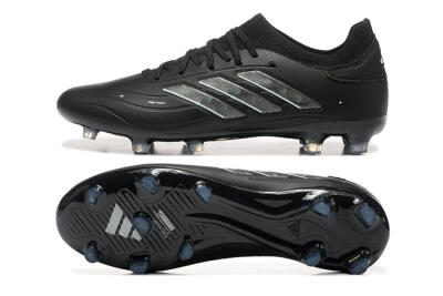 Men's Adidas Copa Pure 2+ FG Firm Ground Low-Tops Football Boots - Black/Silver/Blue