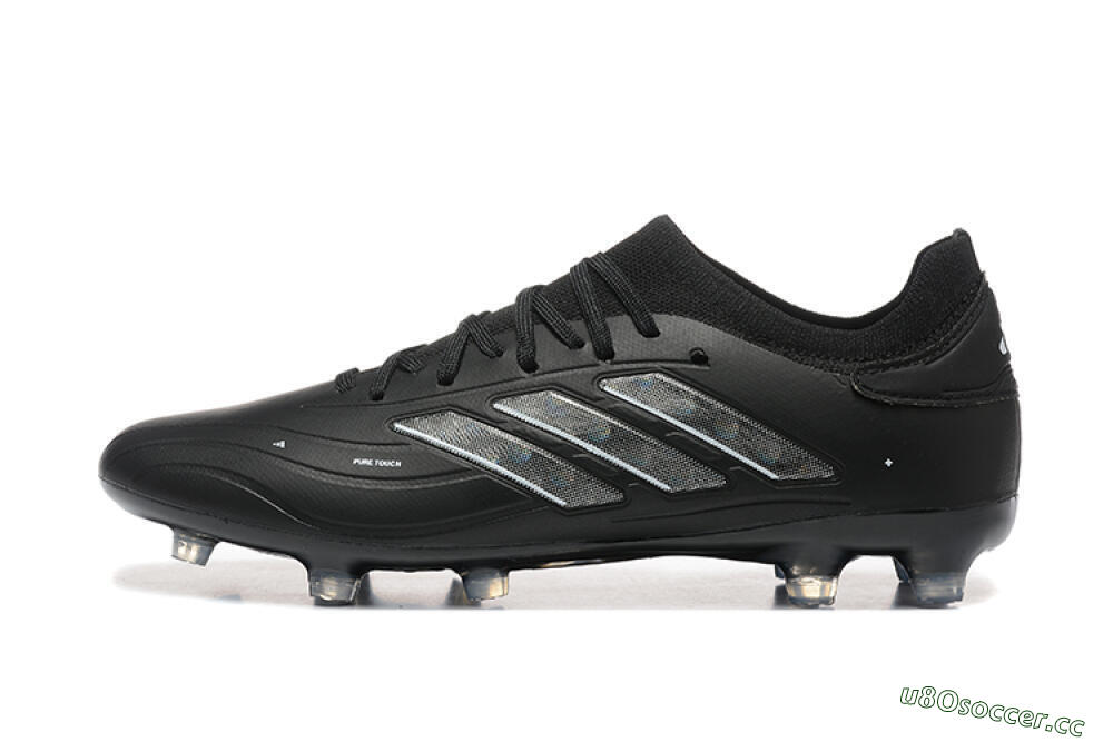 Men's Adidas Copa Pure 2+ FG Firm Ground Low-Tops Football Boots - Black/Silver/Blue 0