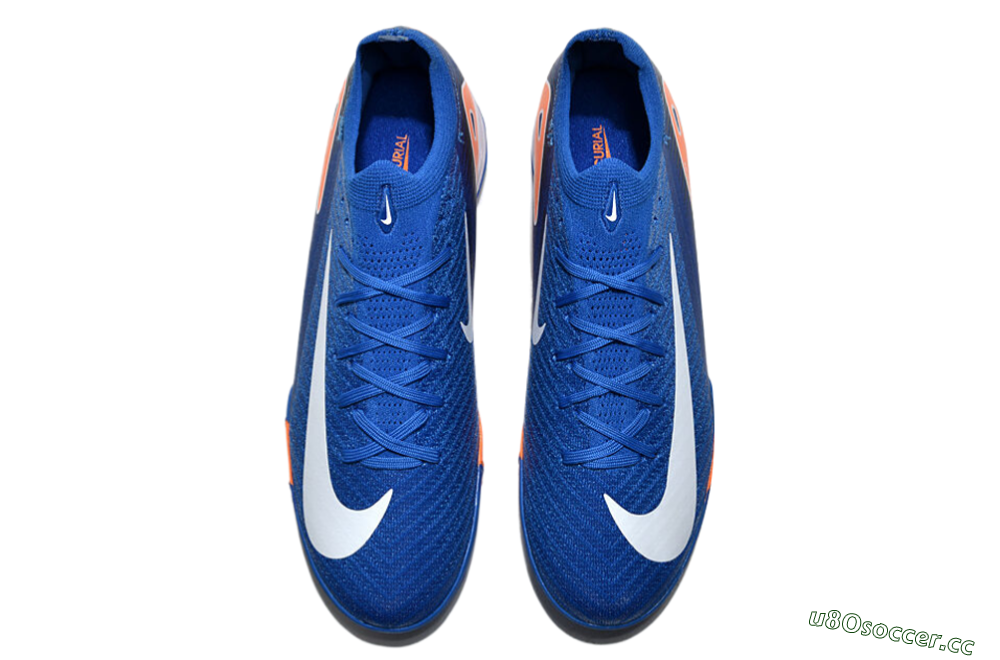 Unisex Nike Air Zoom Mercurial Vapor 16 Elite TF Artificial Turf Low-Tops Football Shoes - Blue/White/Orange 4