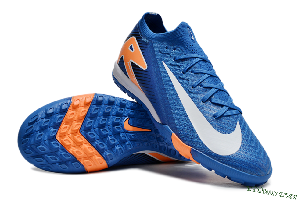 Unisex Nike Air Zoom Mercurial Vapor 16 Elite TF Artificial Turf Low-Tops Football Shoes - Blue/White/Orange 3