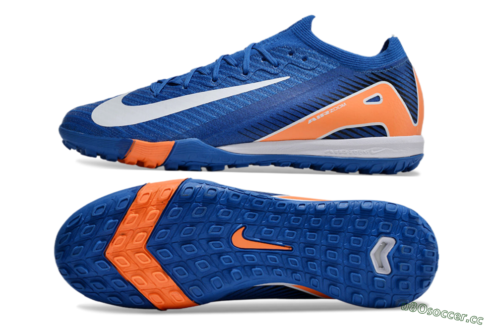 Unisex Nike Air Zoom Mercurial Vapor 16 Elite TF Artificial Turf Low-Tops Football Shoes - Blue/White/Orange 1