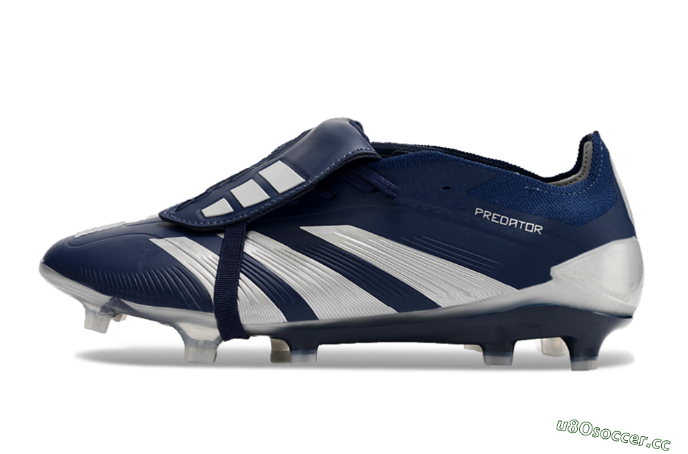 Men's Adidas Predator Elite Foldover Tongue FG Firm Ground Low-Tops Football Boots - Blue/Silver/White 0