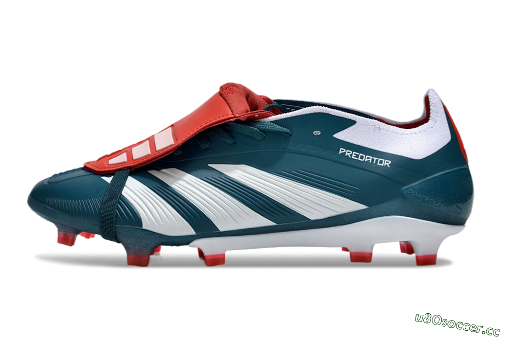 Men's Adidas Predator Elite Foldover Tongue FG Firm Ground Low-Tops Football Boots - Green/White/Red 0