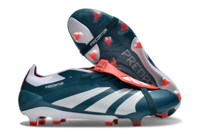 Men's Adidas Predator Elite Foldover Tongue FG Firm Ground Low-Tops Football Boots - Green/White/Red