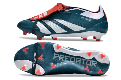 Men's Adidas Predator Elite Foldover Tongue FG Firm Ground Low-Tops Football Boots - Green/White/Red