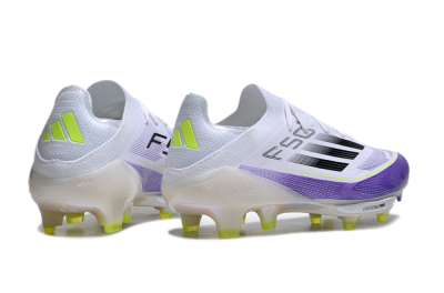 Unisex Adidas F50+ Elite Lightstrike Pro FG Firm Ground Low-Tops Football Boots - White/Black/Purple