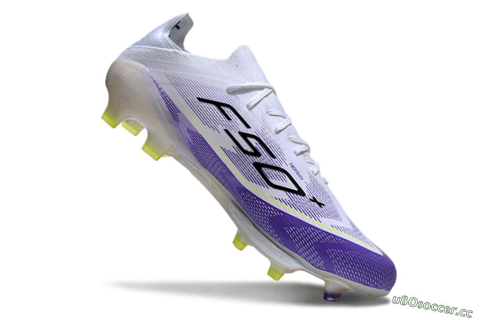 Unisex Adidas F50+ Elite Lightstrike Pro FG Firm Ground Low-Tops Football Boots - White/Black/Purple 4