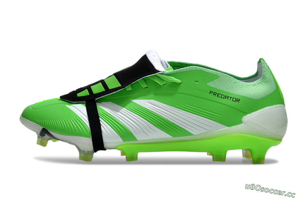 Men's Adidas Predator Elite Foldover Tongue FG Firm Ground Low-Tops Football Boots - Green/White/Black 0