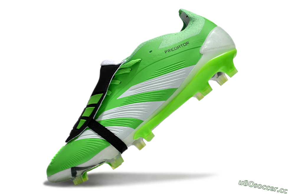 Men's Adidas Predator Elite Foldover Tongue FG Firm Ground Low-Tops Football Boots - Green/White/Black 5