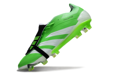 Men's Adidas Predator Elite Foldover Tongue FG Firm Ground Low-Tops Football Boots - Green/White/Black