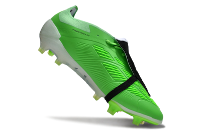 Men's Adidas Predator Elite Foldover Tongue FG Firm Ground Low-Tops Football Boots - Green/White/Black
