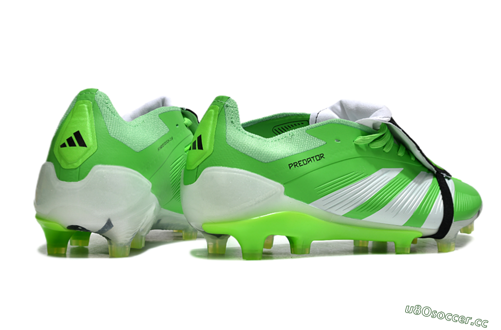 Men's Adidas Predator Elite Foldover Tongue FG Firm Ground Low-Tops Football Boots - Green/White/Black 6
