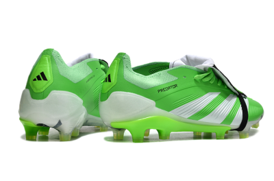 Men's Adidas Predator Elite Foldover Tongue FG Firm Ground Low-Tops Football Boots - Green/White/Black