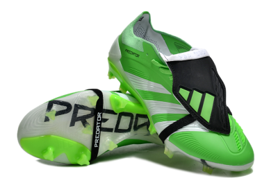 Men's Adidas Predator Elite Foldover Tongue FG Firm Ground Low-Tops Football Boots - Green/White/Black