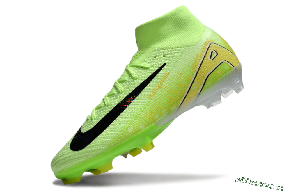Unisex Nike Air Zoom Mercurial Superfly 10 Elite FG Firm Ground High-Tops Football Boots - Green/Black/White 5