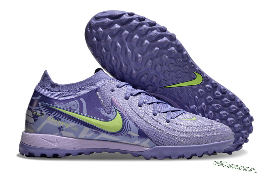 Men's Nike Phantom GX 2 Elite TF Artificial Turf Low-Tops Football Shoes - Purple/Yellow/White 2