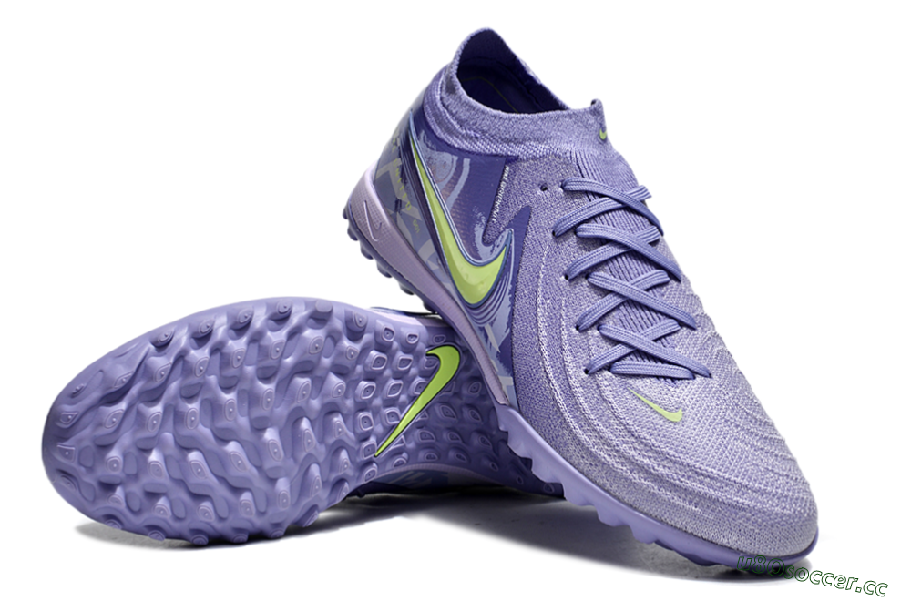 Men's Nike Phantom GX 2 Elite TF Artificial Turf Low-Tops Football Shoes - Purple/Yellow/White 3