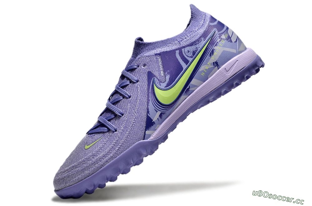 Men's Nike Phantom GX 2 Elite TF Artificial Turf Low-Tops Football Shoes - Purple/Yellow/White 5