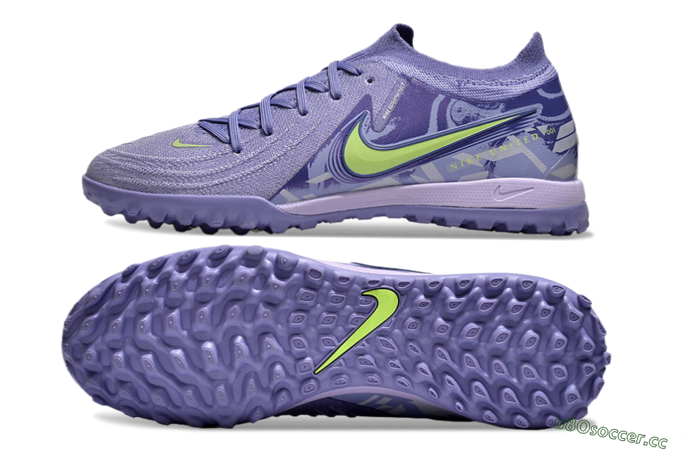 Men's Nike Phantom GX 2 Elite TF Artificial Turf Low-Tops Football Shoes - Purple/Yellow/White 1