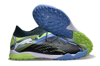 Men's Puma Future Ultimate TF Artificial Turf Low-Tops Football Shoes - Black/Yellow/Blue