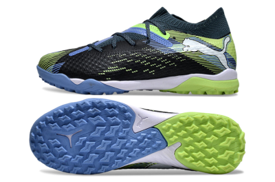 Men's Puma Future Ultimate TF Artificial Turf Low-Tops Football Shoes - Black/Yellow/Blue