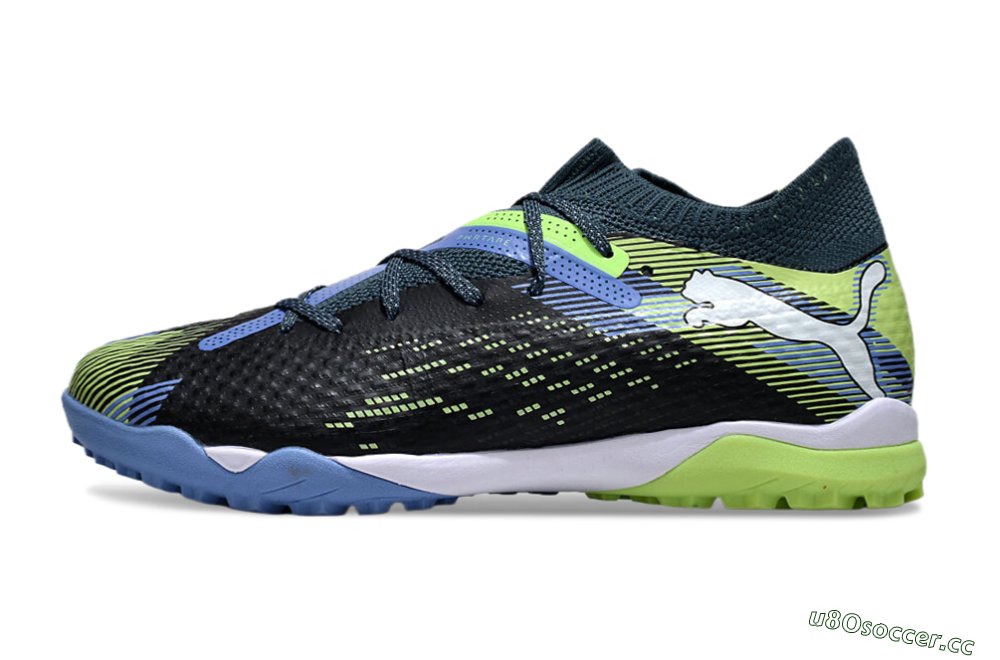Men's Puma Future Ultimate TF Artificial Turf Low-Tops Football Shoes - Black/Yellow/Blue 0