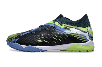 Men's Puma Future Ultimate TF Artificial Turf Low-Tops Football Shoes - Black/Yellow/Blue