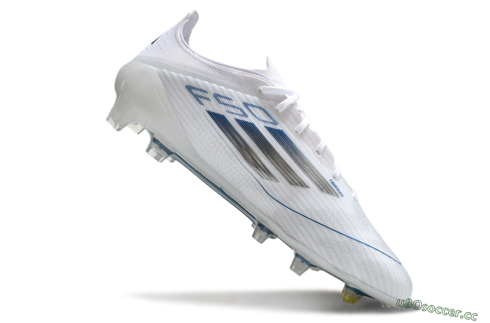 Men's Adidas F50 Elite FG Firm Ground Low-Tops Football Boots - White/Silver/Blue 4