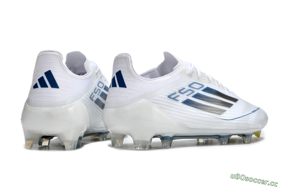 Men's Adidas F50 Elite FG Firm Ground Low-Tops Football Boots - White/Silver/Blue 6