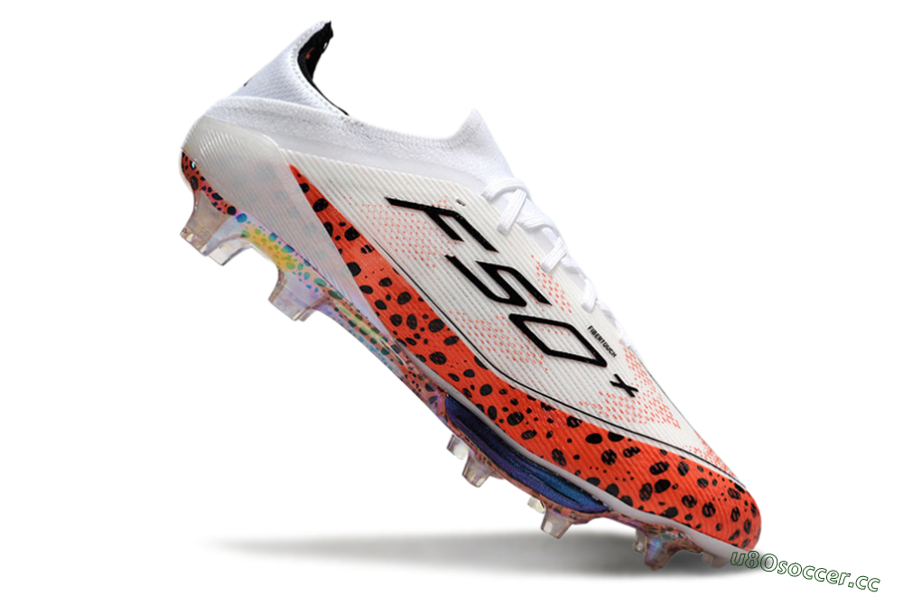 Unisex Adidas F50+ Lightstrike Elite FG Firm Ground Low-Tops Football Boots - White/Black/Leopard 4